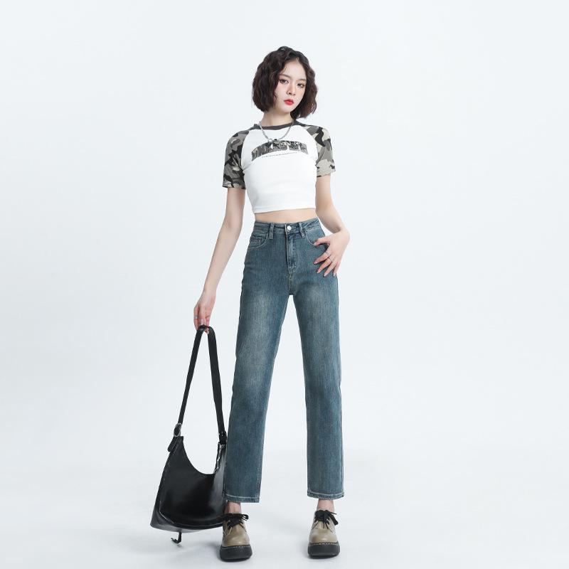 

Women s High Waist Petite Elastic Cigarette Jeans - Straight Leg, Versatile, Perfect for Spring and Autumn XS