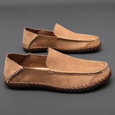 Handmade Genuine Leather Men's Casual Shoes Loafers Comfortable Moccasins Men Flats Shoes