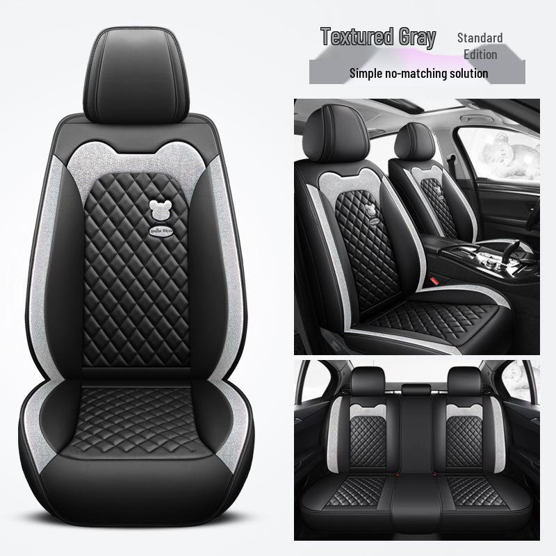 Universal Full Leather Car Seat Cover – All-Season, Cute Design, Full Surround Fit