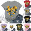 Women's Fashion Casual Printed Round Neck Short Sleeved T-Shirt Top T-Shirt Top Top