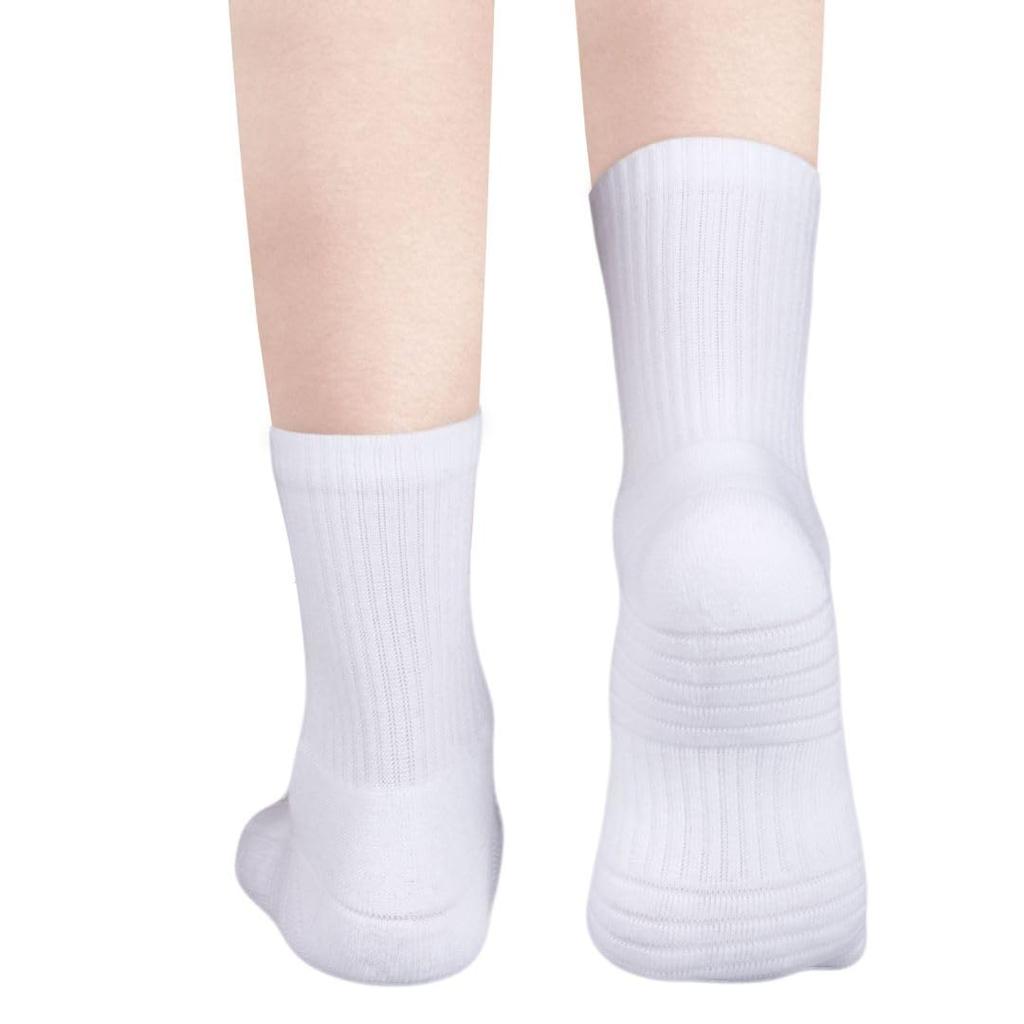 YUEDGE White Cotton Cushioned Crew Thick and Warm for and Sizes 6 Pairs Men's Socks, Winter, Hiking, Work, 25-27cm,