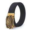 Men's Nylon Outdoor Sports Belt with Bronze and Automatic Alloy Buckles