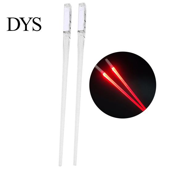 Finger Chopsticks 1 Pair Food Reusable Grade Smooth Surface Eye-catching LED Diner Illuminated Wear-resistant Lightweight BPA Free Luminous