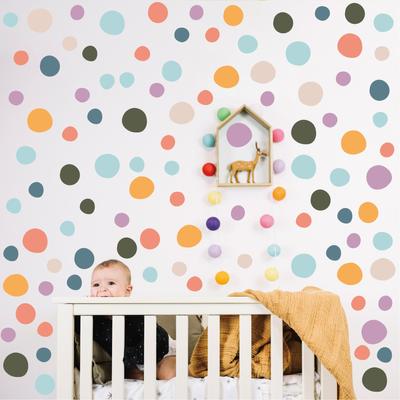 10 feuilles Autocollants Muraux Colorés à Pois Autocollants Muraux Arc-en-Ciel Décoration Pour Chambre d'Enfant Papier Peint Chambre