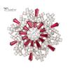 Holiday Party Jewelry Snowflake Brooch Pin for Women, Rhinestone Alloy Lapel Coat Embellishment Pin, Decorative Accessory Coats Sweaters Suits Dresses