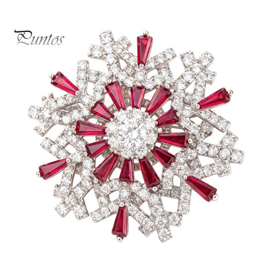 Holiday Party Jewelry Snowflake Brooch Pin for Women, Rhinestone Alloy Lapel Coat Embellishment Pin, Decorative Accessory Coats Sweaters Suits Dresses