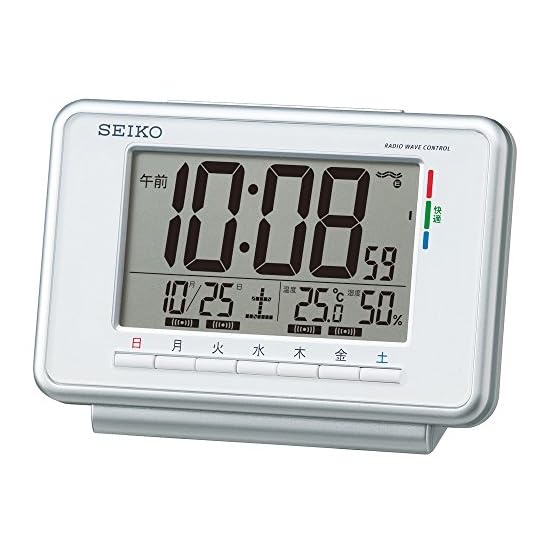 Seiko Clock Alarm Clock Radio Digital Weekly Alarm Calendar Comfort Level Temperature Humidity Displ