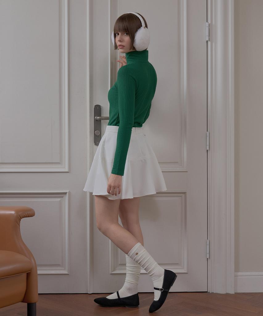 Peulleibu Skater Skirt W/Inner Pants_White