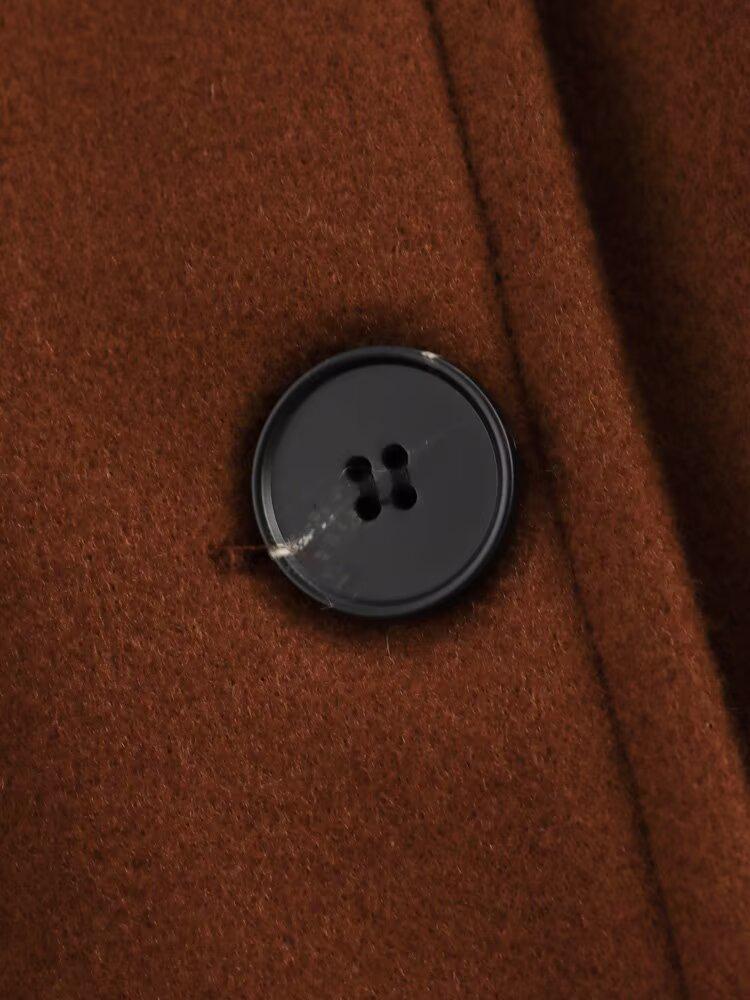 2024 Winter Women's European & American Style Double-Breasted Long Coat with Belt