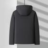 Herren Daunenjacke Winter Business Casual Verdickt Warm Kapuze Abnehmbarer Hutkragen Daunenjacke