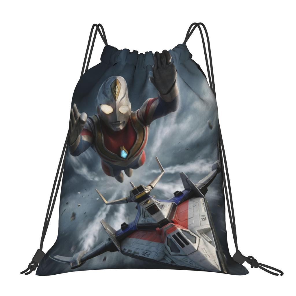 Custom Ultramans Drawstring Bags for Training Yoga Backpacks Men Women Anime Sports Gym Sackpack