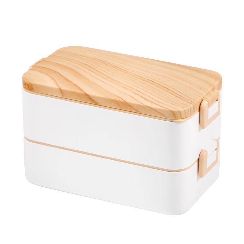 ZISIZ Wood Grain Microwaveable Bento Lunch Box
