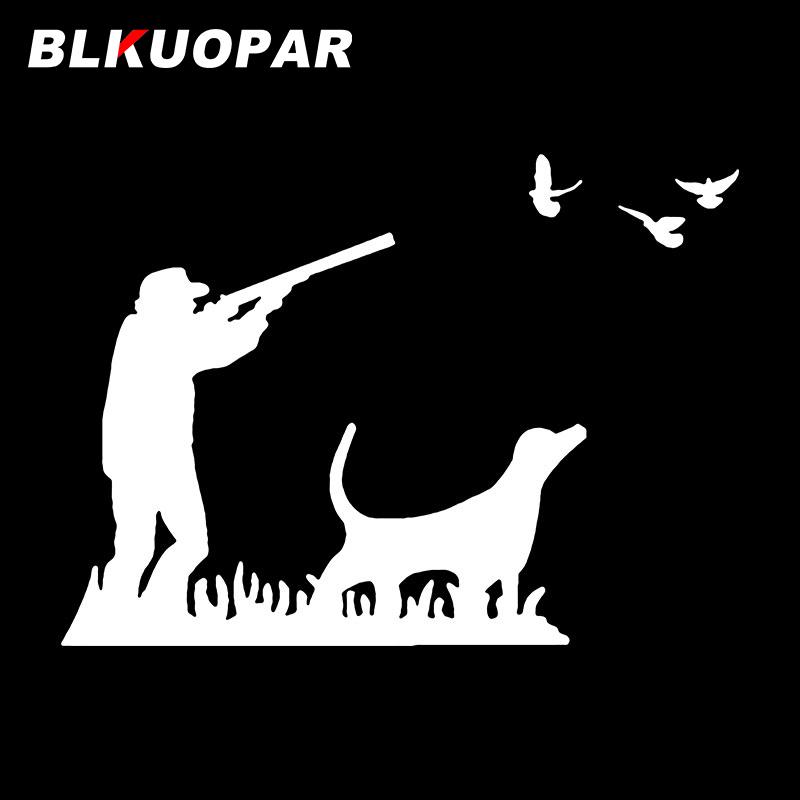 BLKUOPAR Funny Dove Hunting With Dog Car Stickers Personality Decals Silhouette Die Cut Advanced Waterproof Vinyl Car Wrap