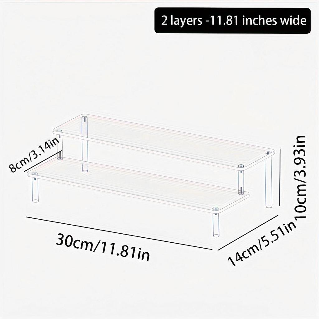 1pc,Multilayer acrylic transparent display rack, desk storage rack, suitable for cosmetics, perfume, dolls, nail polish shelf