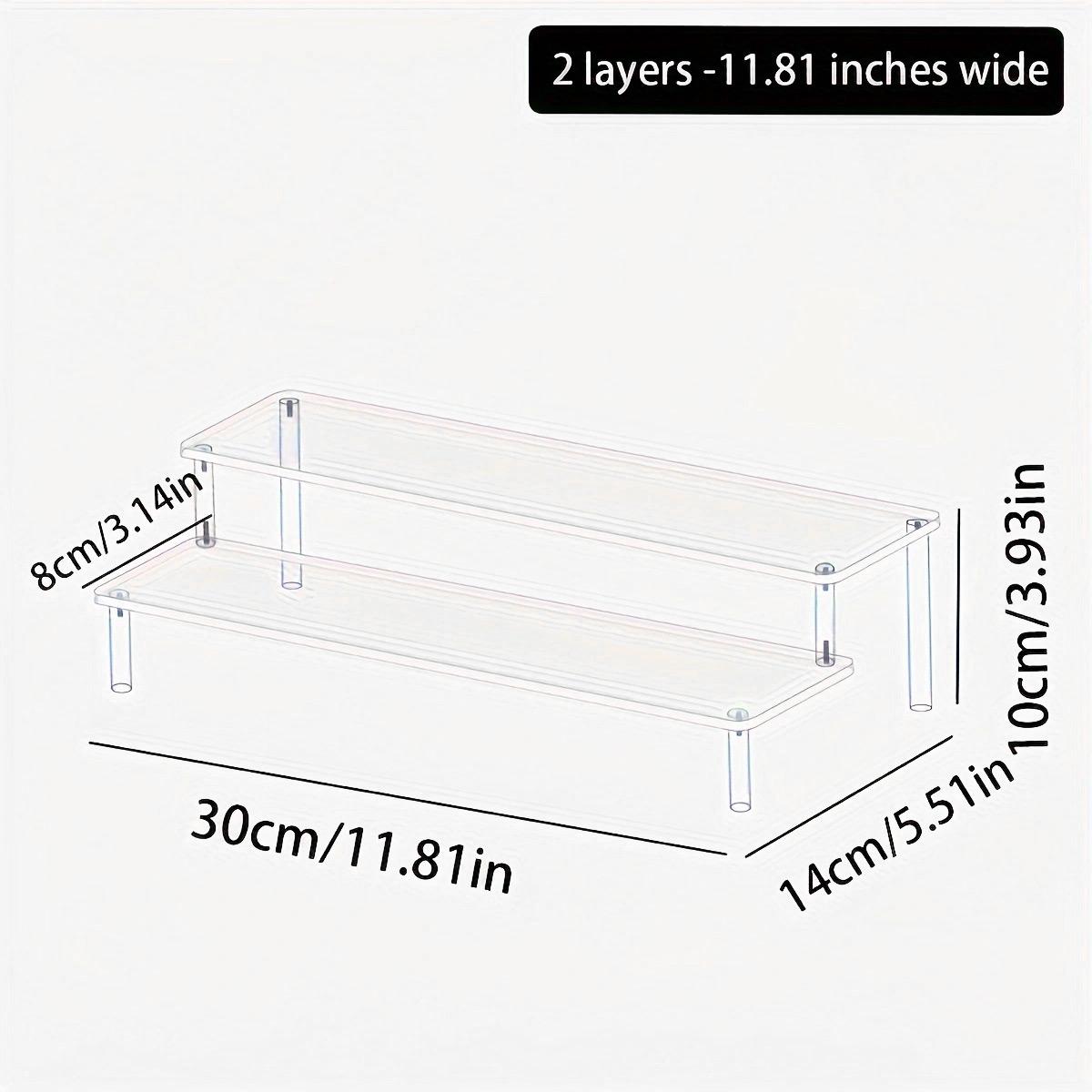 

1pc,Multilayer acrylic transparent display rack, desk storage rack, suitable for cosmetics, perfume, dolls, nail polish shelf Transparent-2 layers