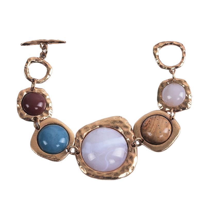 

Europe And The United States Explosive Bracelet Trend Personality Geometric Metal Stone Bracelet