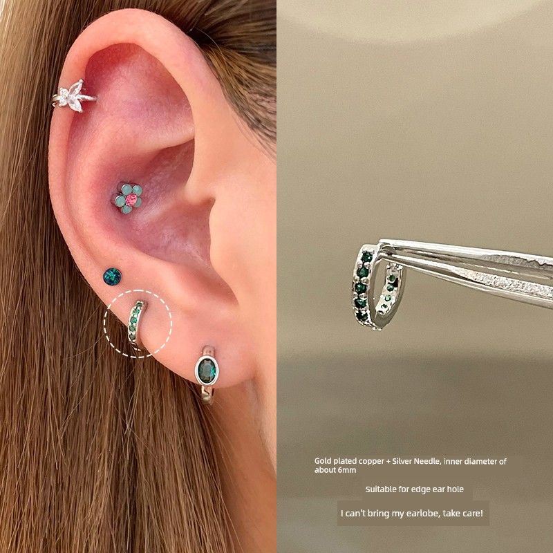 Unique Ear Bone Stud Medical Titanium Steel Ear Studs Ear-Caring Titanium Alloy Earrings Female Small Earrings Ear Bone Ring Circle Ear Ear Bone Pin