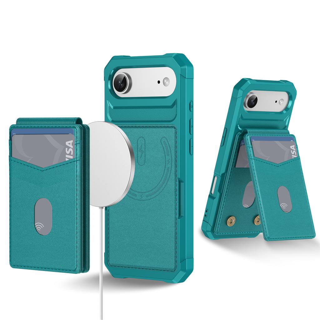 For iPhone Air Magnetic Case Detachable Card Slot Kickstand Leather + TPU Phone Cover