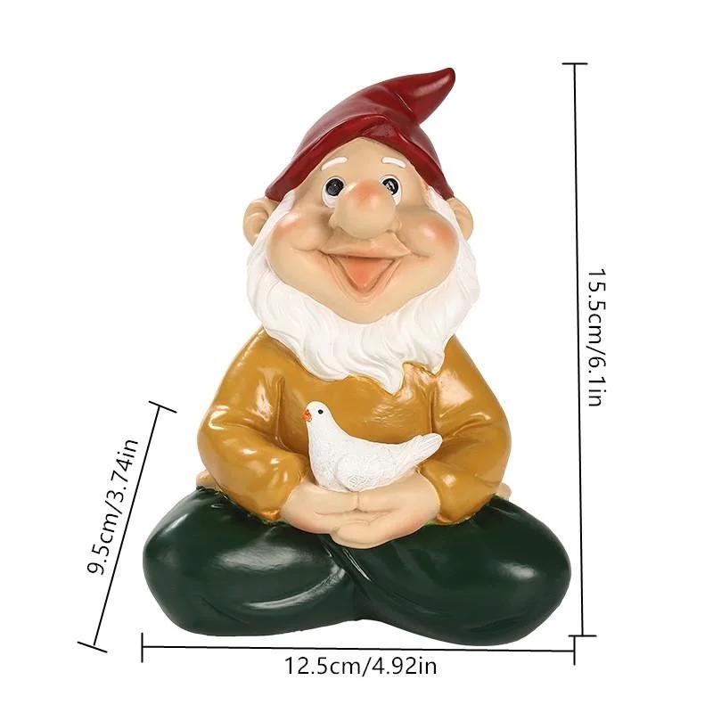 

Скульптура белого голубя-карлика, садовое украшение, фигурка для медитации, фигурка гнома, статуэтка гнома для наружного офиса, украшения из смолы