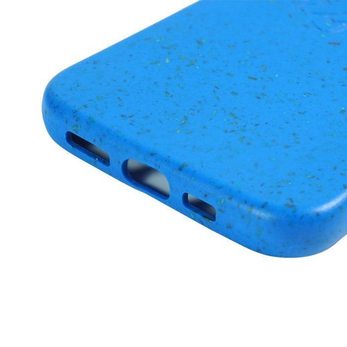 Coque biodégradable - iPhone 15 - Bleu ciel - Écologique - Paille de blé
