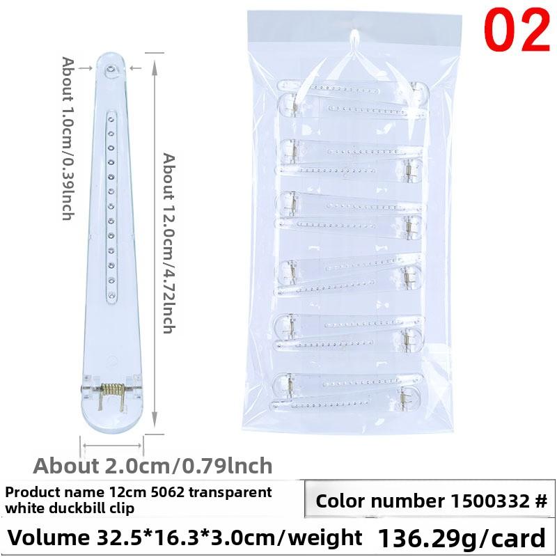 Transparent Large Medium and Small-sized Duckbill Clips and Bright-colored Pointed-beak Hair Clips
