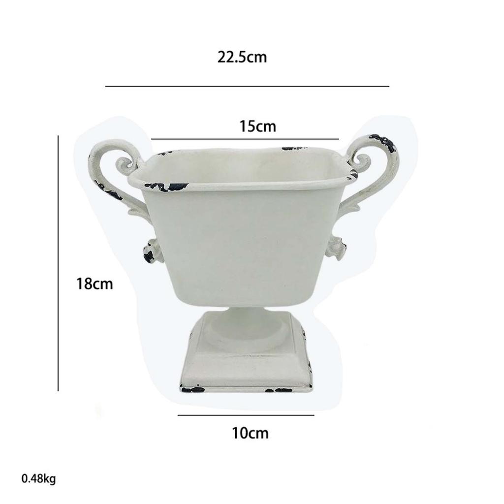 Retro Metal Flower Pot , Iron Vase, Flowerpot for Home Decor, Garden Flower Vase, Rustic Farmhouse Iron Art Planter