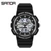 Sanda Trendy Cool Multifunctional Waterproof Electronic Couple Watch with Detachable Strap