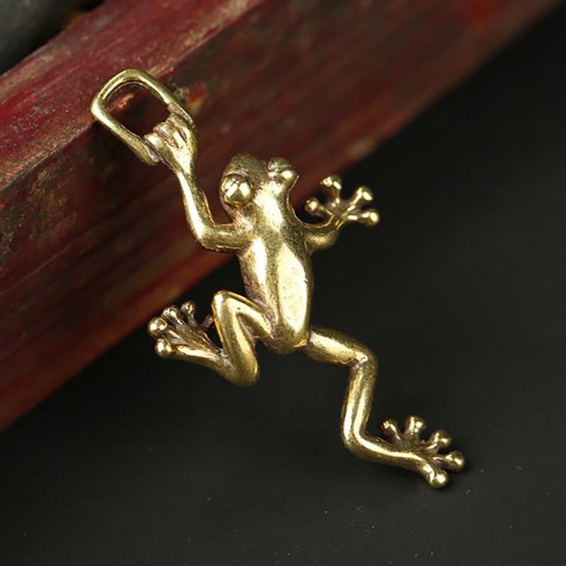 

Brass Frog Decoration Mini Frog Metal Statue Antique Copper Crafts Office Home Tea Pet Table Decoration жёлтый