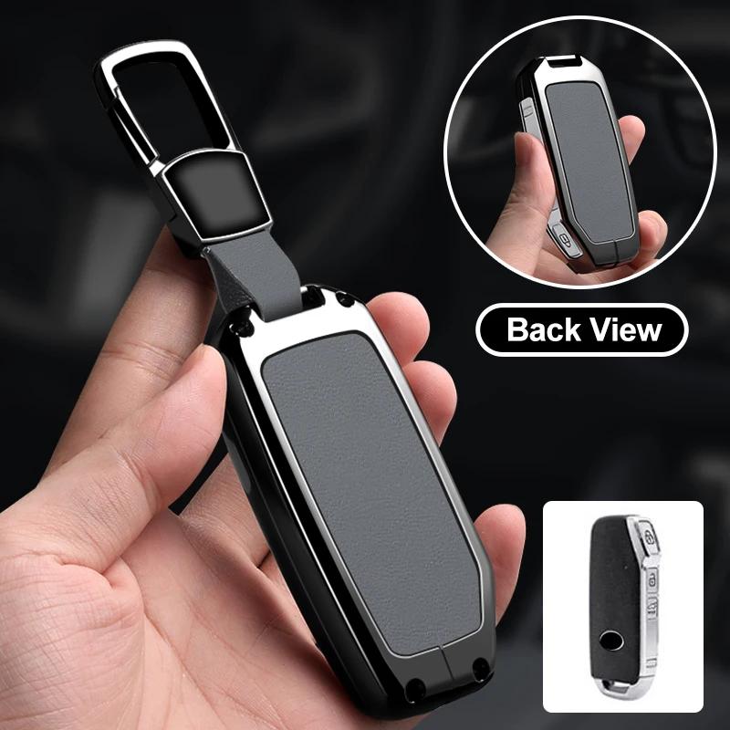 Zinc Alloy Leather Car Key Case Cover Shell Accessory For KIA Sportage R GT Stinger Sorento Ceed Cerato Forte Niro Soul Tellurid