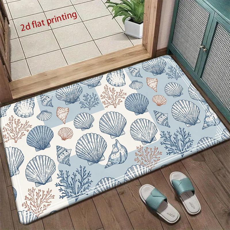 Sea Shell Pattern Mat Living Room Decoration Home Sofa Non-Slip Carpet Study Bedroom Tatami Children'S Soft Floor Mat
