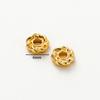 50pcs 6mm 14K 18K Gold Color Brass Round Flower Weave Polygonal Bracelets Beads Spacer Beads Jewelry Findings Accessories