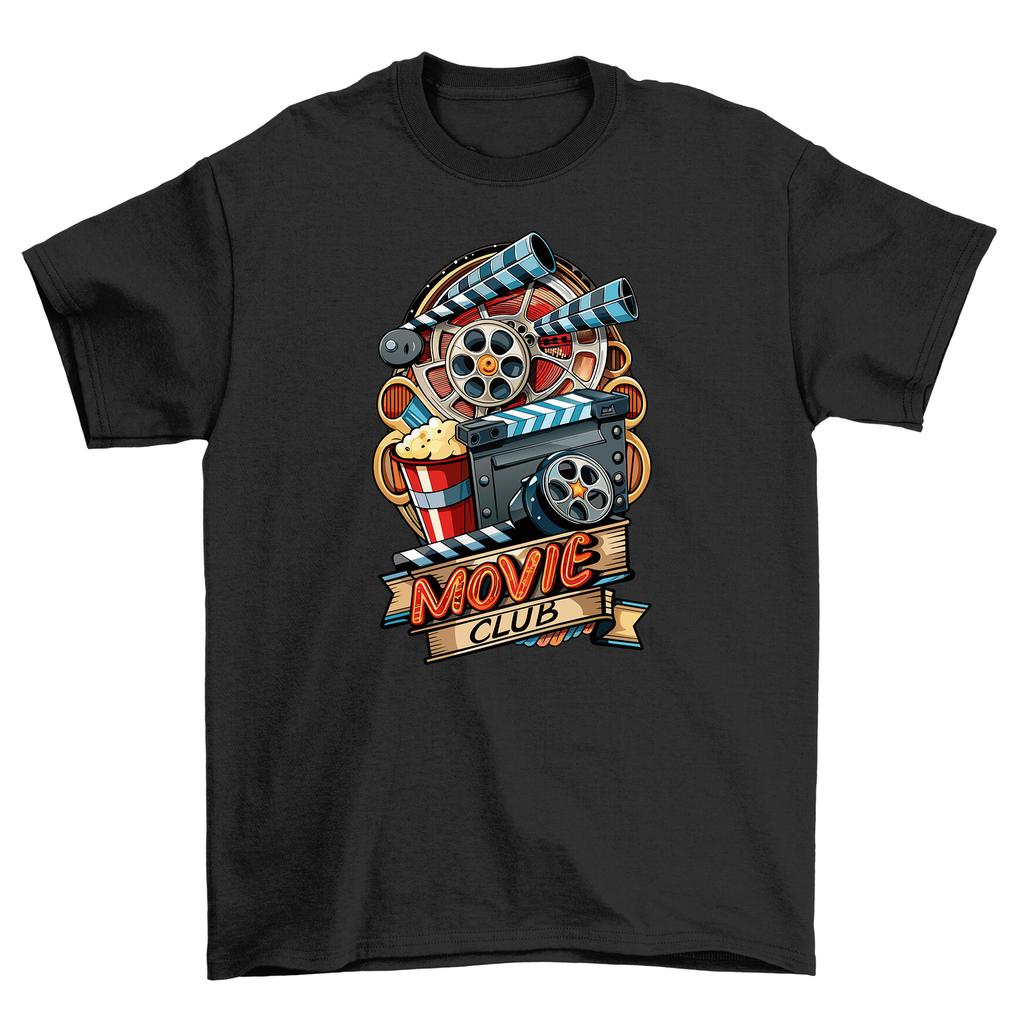 Retro_20'' Movie Clapper Funny T-Shirt Mens Womens Tees Top - Lights, Camera, Laughter! 100% Cotton,