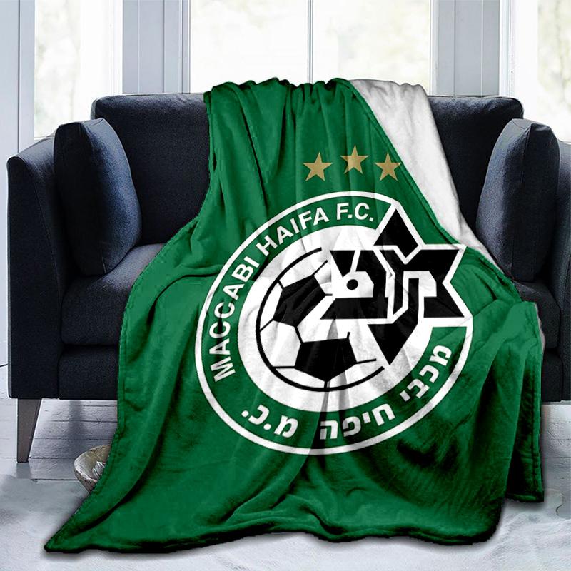 Maccabi Fußball Club Bedruckte Decken Weiche Flanelldecken für Sofa Bett Geschenke für Männer Frauen Picknickdecke Weihnachtsgeschenke