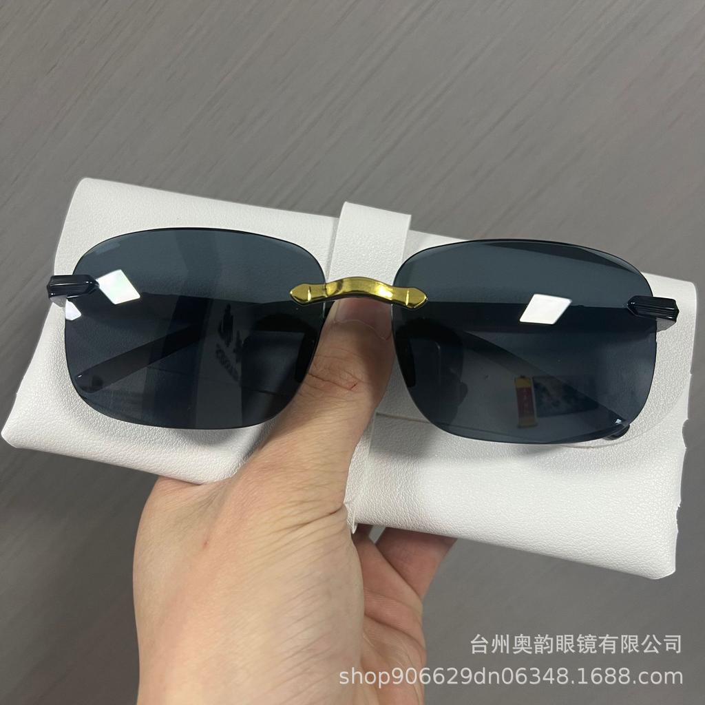 New fashion frameless high definition driving sunglasses male and female drivers driving fishing sunglasses tide UV protection glasses
