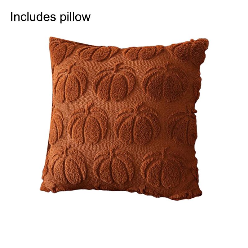 

Наволочка на Хэллоуин с 3D-узором тыквы, однотонная, со скрытой молнией, квадратная, бархатная, для спальни, гостиной, дивана, декоративная наволочка coreless коричневый