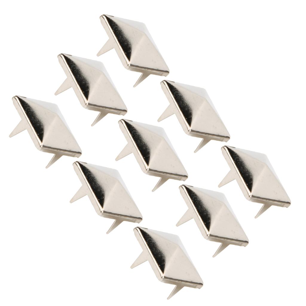 100pcs Square Pyramid Punk Rivets 4 Claw Metal Studs for Bracelets Clothing Shoes Handbag