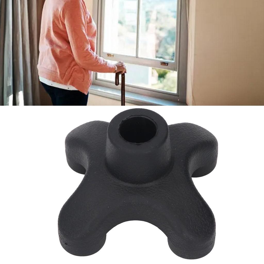 Cane Tip 4 Prong Heavy Duty Non Slip Walking Cane Quad Base Replacement ABS Rubber for 19mm Cane Sha