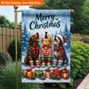 2D Flat - 2D Flat Printing Garden Flag 1pc, Merry Dogs Celebrate Christmas Durable Single-Sided Print Yard Flag, Garden & Home Holiday Decoration, 29.