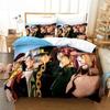 3D Anime JoJo Bizarre Adventure Jotaro Kujo Bedding Set Printed With Pillowcase Duvet Cover Soft Queen King Size Bedclothes Home