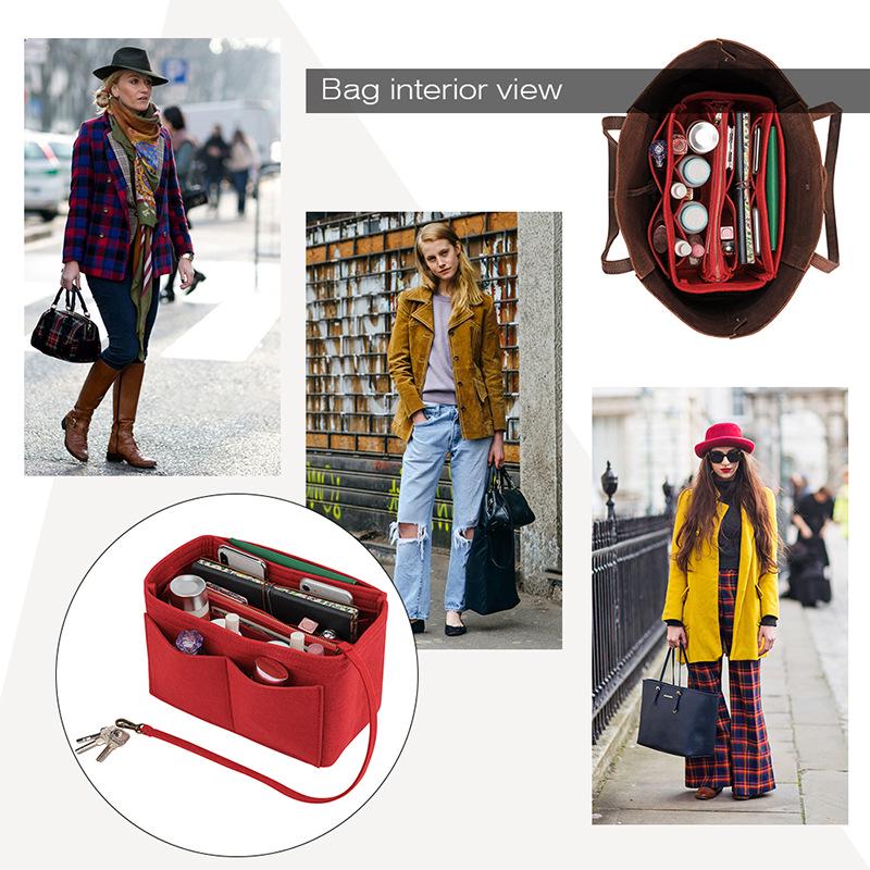 Women's Cross-Body Felt Makeup & Storage Bag