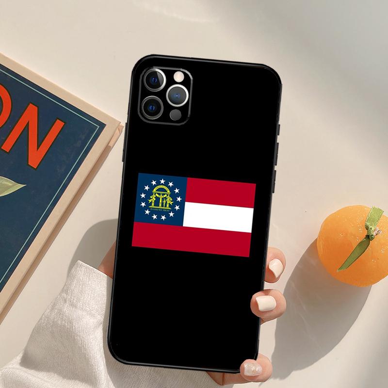 Georgia State Flag Funda Case For iPhone 16 Pro Max 14 11 12 13 15 Pro Max Mini XR 16e 15 16 Plus Phone Cover