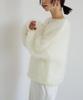 Yours Oversized Sheer Low Gauge Knit BEXT0247 Small White V-Neck Women's