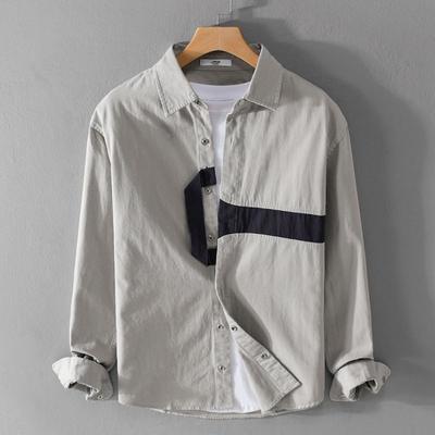 Printemps Automne Nouveau Col Rabattu Mode Chemise Manches Longues Homme Imprimé Vintage Boutonné Cardigan High Street Hauts Confortables