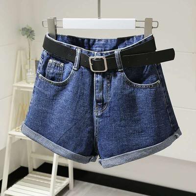 Fashion All-match Blue Women Wide Leg Jeans Slim High Waist Denim Shorts Pants Loose Casual Shorts