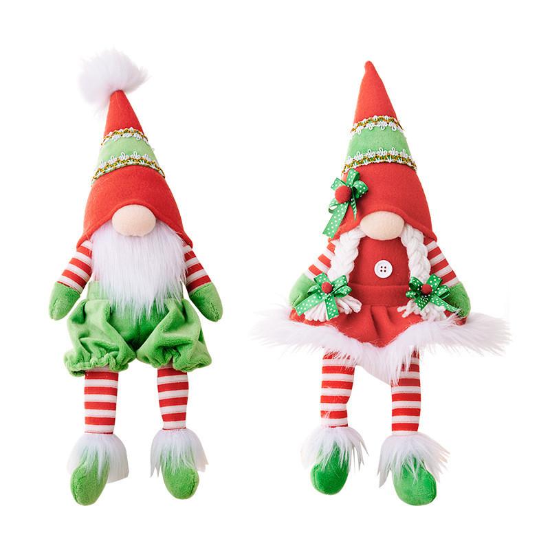 Green Delightful Red Hanging Leg Gnomes For Cheerful Christmas Decor Ideas