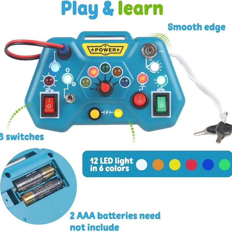 LED Light Switch Busy Board Toddler Montessori Early Education Learning Toy Logical Thinking Training Game Board Children Gifts