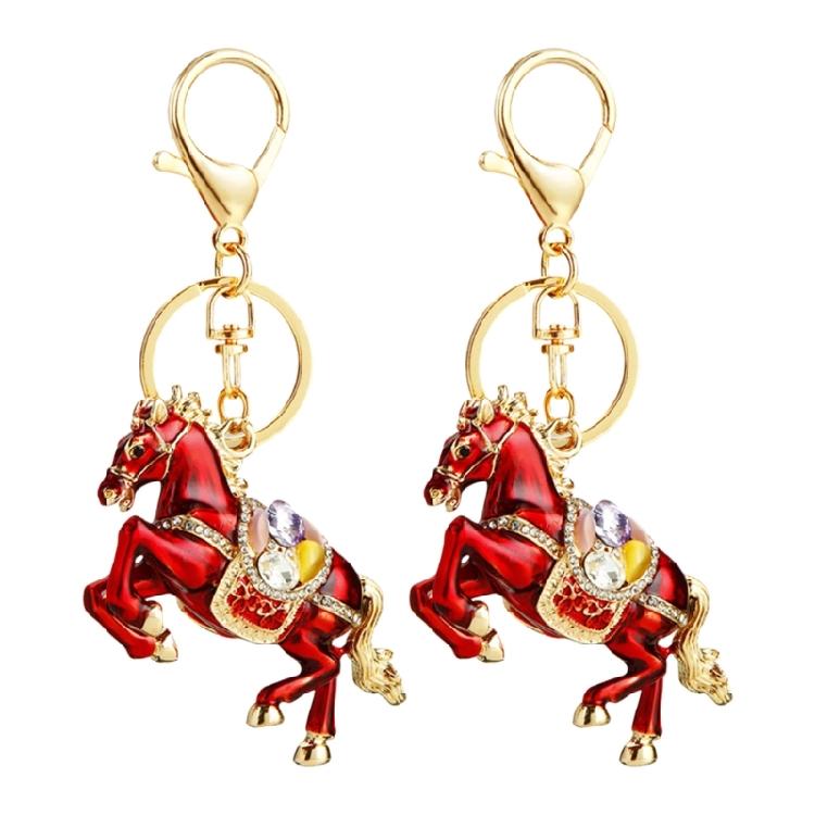 

Stylish Crystals Decorated Horse Keychain Metal Materials For Accessorizing Bags Keys Car Featuring Assurance Loc 1