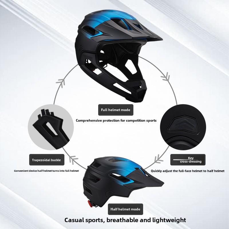 Road Mountain Bike Off-Road Helmet, Outdoor Mountain Downhill Helmet Race Riding Adult Full Helmet