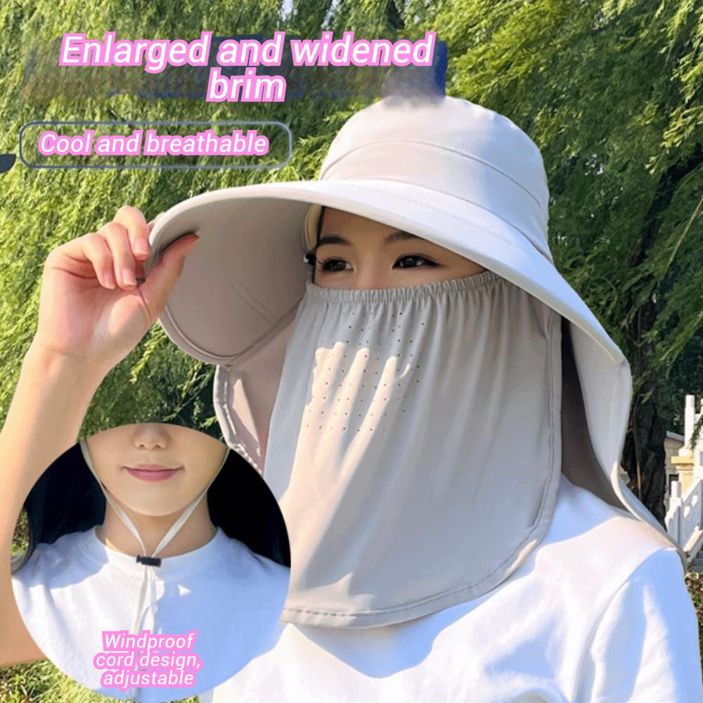 Foldable Shawl Fisherman Hat Wide Brim Anti UV Tea Picking Hat Neck Face Protection Breathable Ice Silk Sunscreen Hat for Women