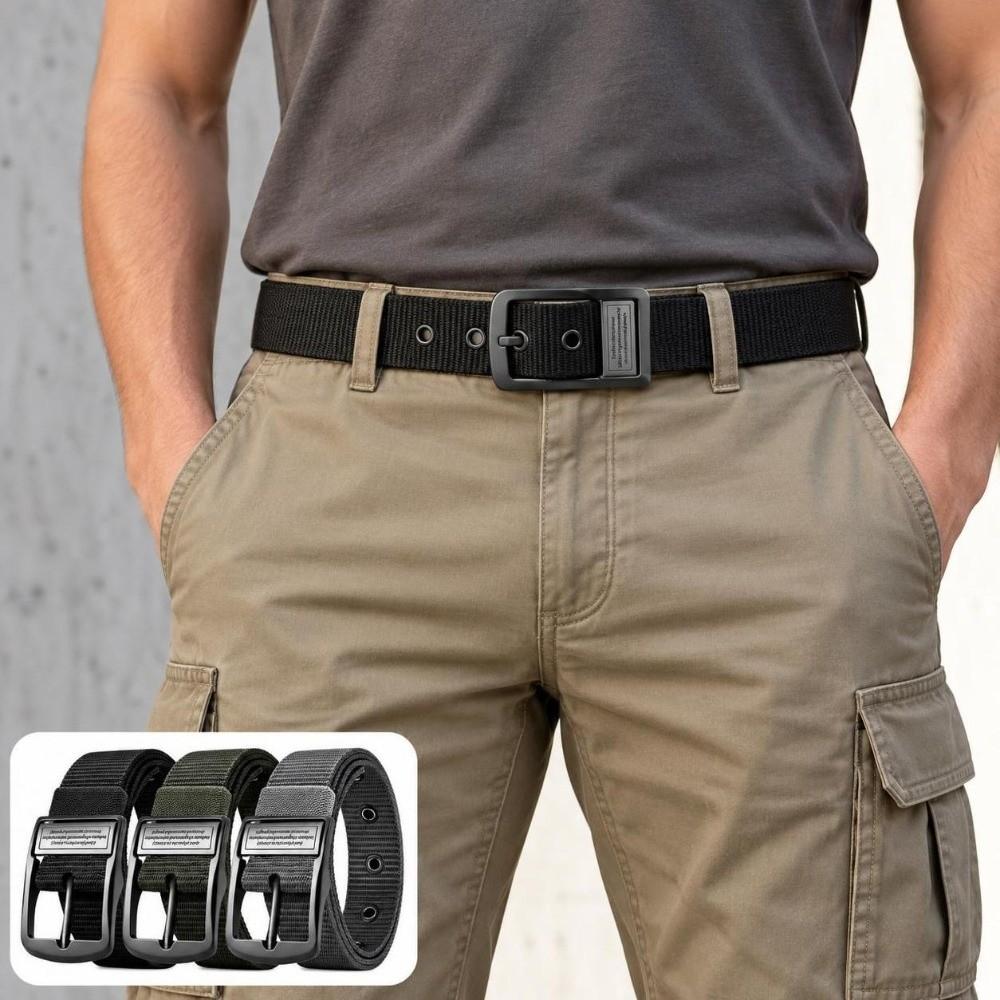 Durable Canvas Nylon Belt Plastic Buckle Quick Release Belt Lightweight Work Belt  Everyday Wear